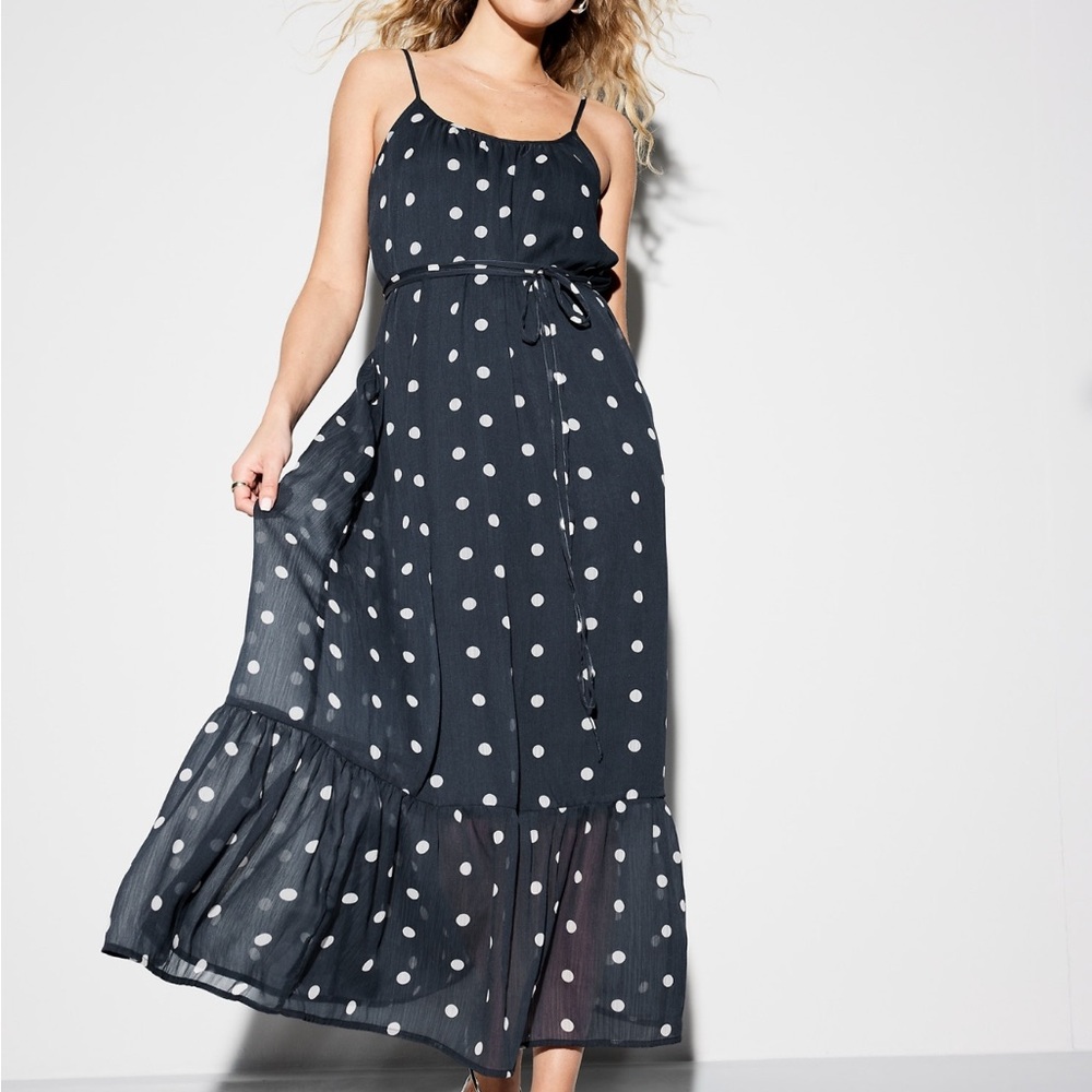 Polka Dot Maxi Dress in Black and White